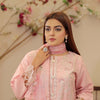 DE-03: Blush Pink Floral Eid Outfit – Luxury Lawn Collection