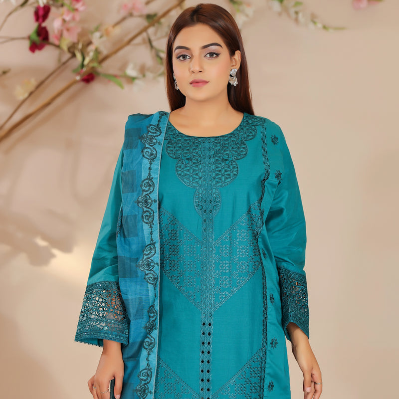 DE-21: Midnight Elegance Chikankari Lawn