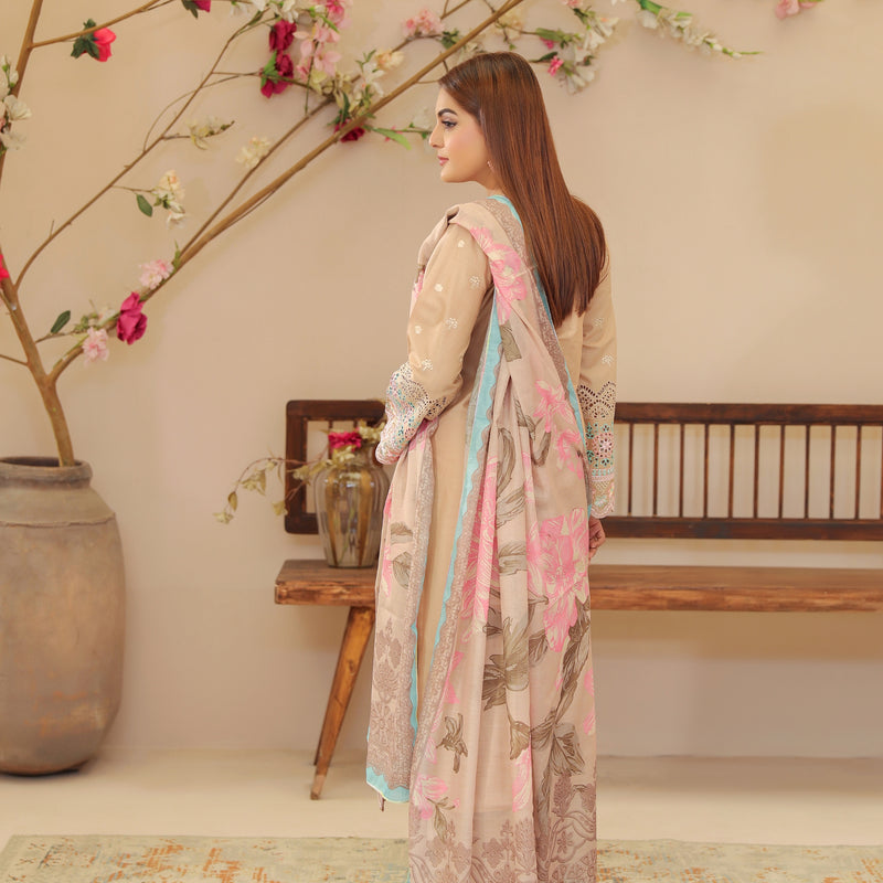 DE-06: Royal Charm Lawn Dress – Luxury Festive Collection