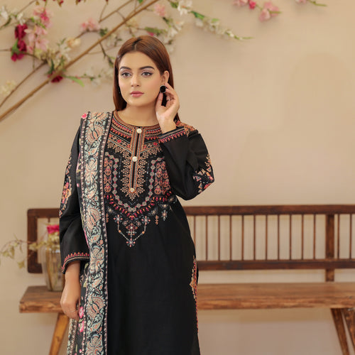 DE-07: Royal Charm Lawn Dress – Luxe Embroidered Edition