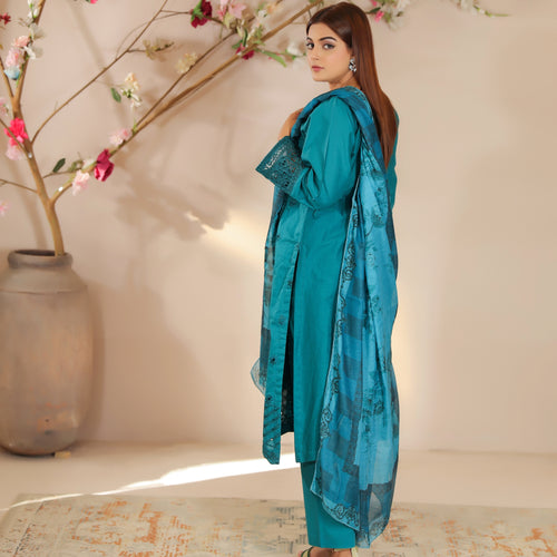 DE-21: Midnight Elegance Chikankari Lawn