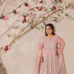 DE-24: Blush Elegance Embroidered Frock