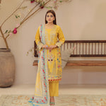 DE-04: Sunset Glow Eid Ensemble – Luxury Lawn Eid Collection