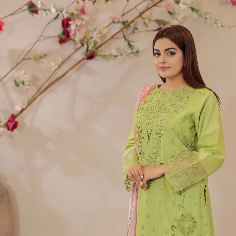 DE-13: Coral Delight Eid Ensemble – Luxury Lawn Eid Collection