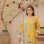 DE-04: Sunset Glow Eid Ensemble – Luxury Lawn Eid Collection