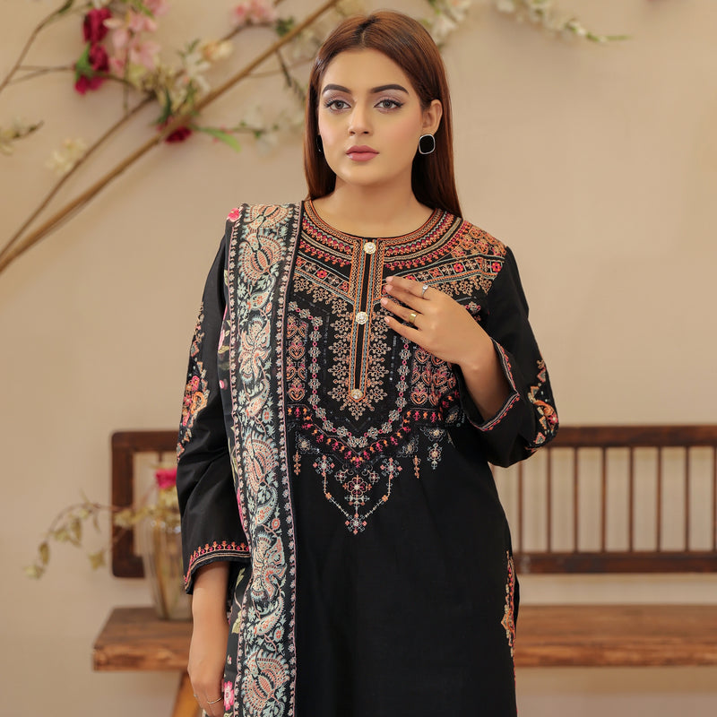 DE-07: Royal Charm Lawn Dress – Luxe Embroidered Edition